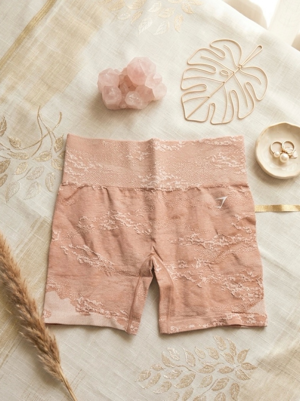 Gymshark Seamless High-Waist Bike Shorts in Blush Pink